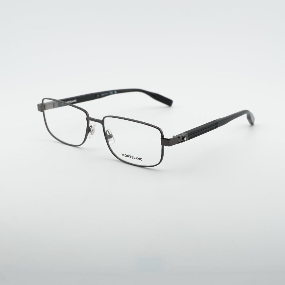 Montblanc MB0034O 004 Eyeglasses Ruthenium 58mm Rectangle Frame